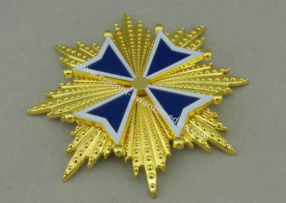 3D Gold Souvenir Synthetic Enamel Badges Zinc Alloy Pin With Brooch