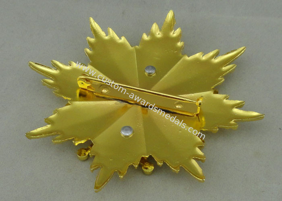 3D Gold Souvenir Synthetic Enamel Badges Zinc Alloy Pin With Brooch