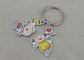 Stainless Steel Promotional Keychain Offset Printing With Silver Plating