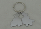 Stainless Steel Promotional Keychain Offset Printing With Silver Plating
