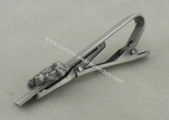 Antique Silver Personalized Tie Bar and Cufflink , 3D Zinc Alloy Tie Tack