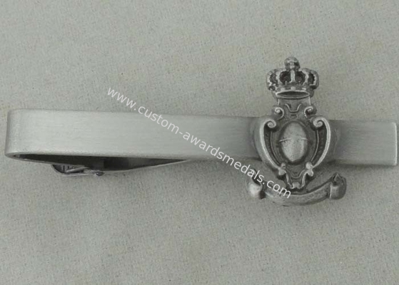 Antique Silver Personalized Tie Bar and Cufflink , 3D Zinc Alloy Tie Tack