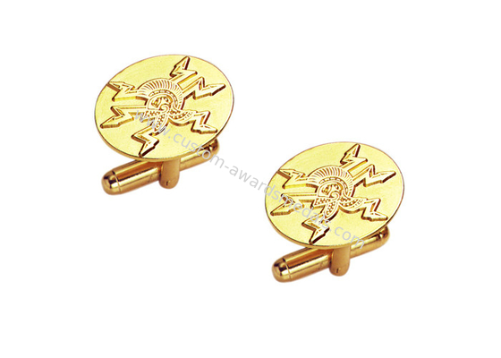 Promotional Gift Personalised Fashion Die Stamping Cufflinks, Enamel Cufflinks With Gold Plating