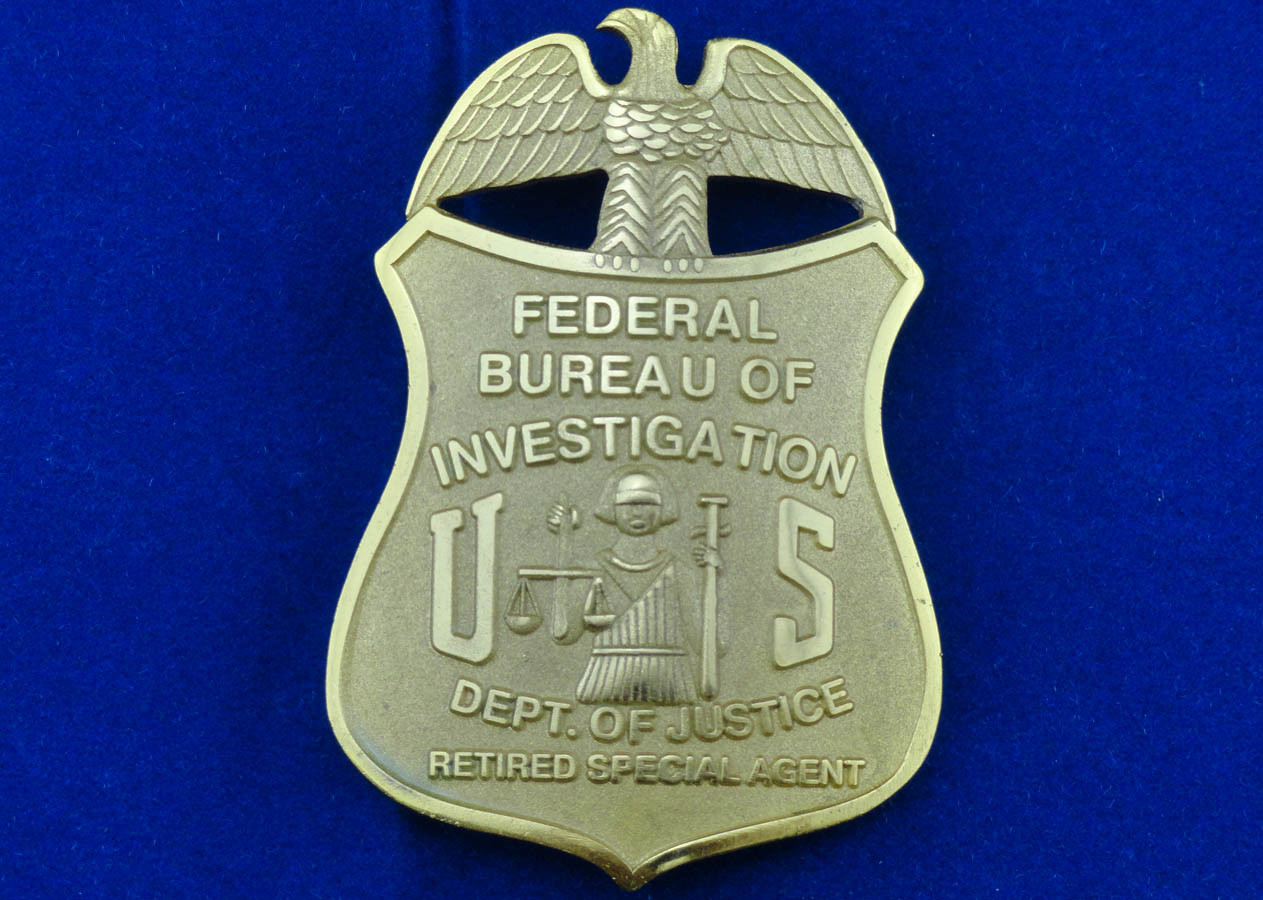 Brass Stamped Federal Bureau Investigation Badge, Clip Souvenir Badges ...